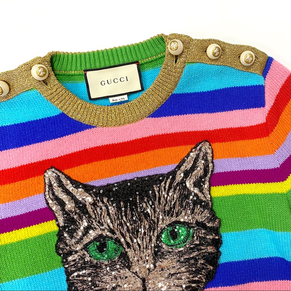 SOLD Authentic Gucci Guccify Cat Sweater size M - Picture 5 of 8